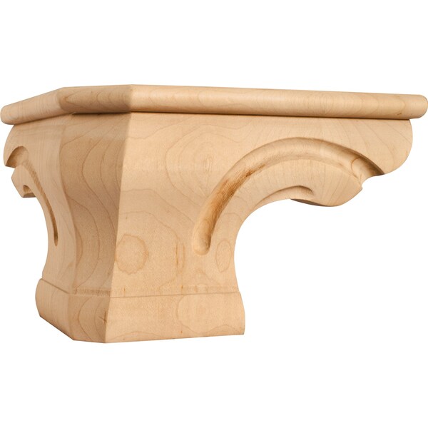 Hardware Resources 6-3/4" Wx6-3/4"Dx4-1/2"H Oak Beaded Rounded Corner Pedestal Foot PFC-B-OK - main